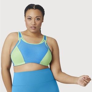 Glamorise Custom Control Wire-free Sports Bra - Blue/Green